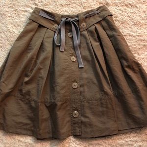 Anthropologie high waisted olive skirt